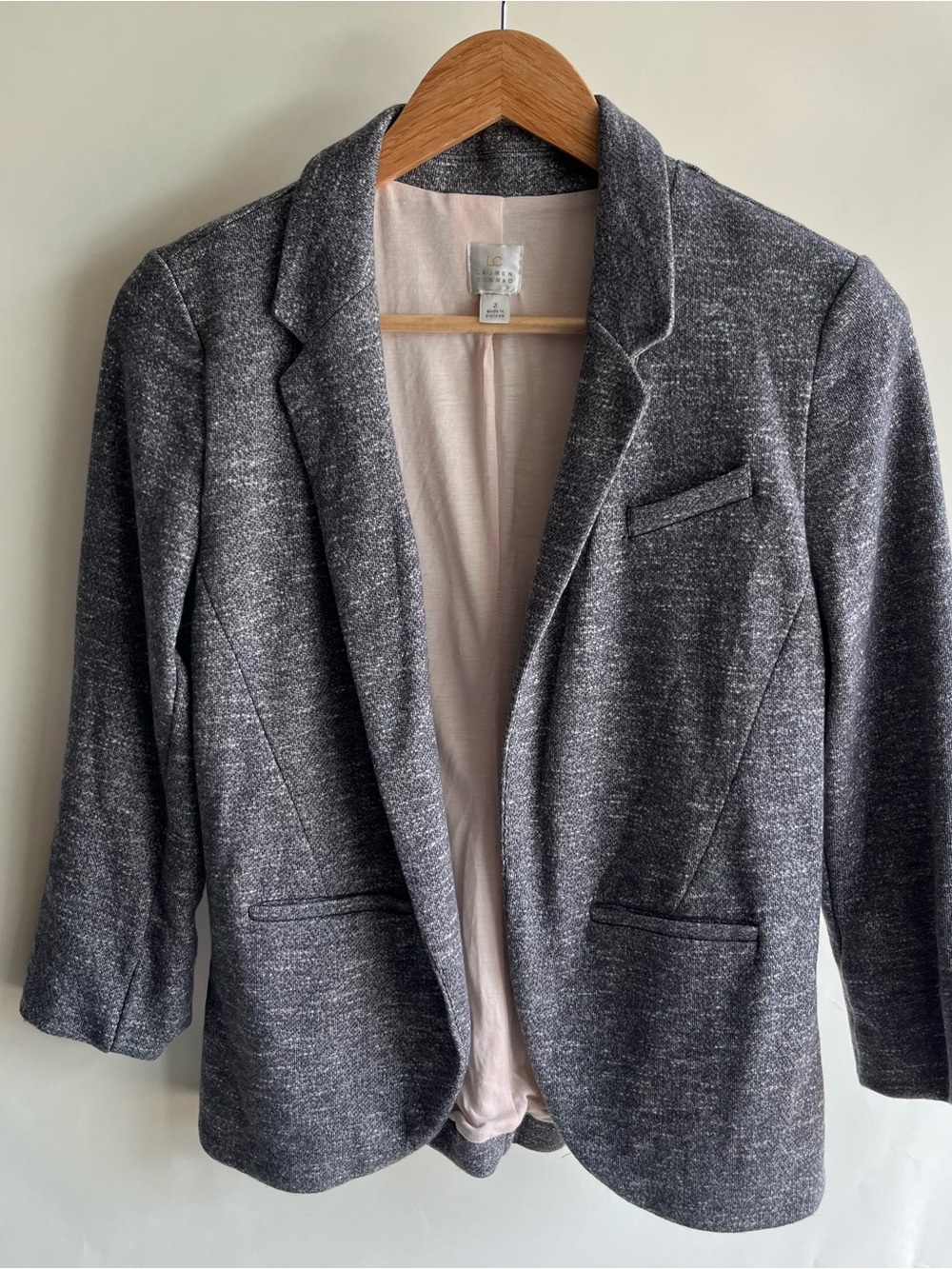 LC Lauren Conrad Blazer Sz 2 Women’s Sport Jacket Heathered Gray EUC